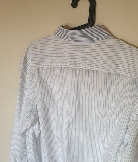 Tommy hilfiger 2007 long sleeve shirt size xxl white blue/pin pit to pit 25" like new