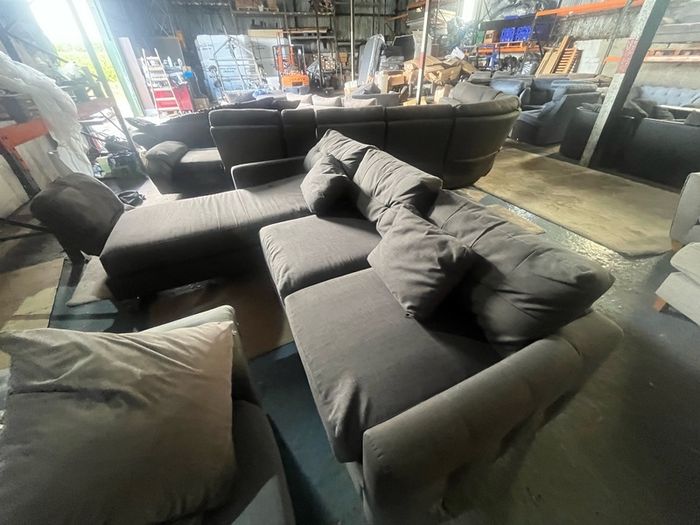 Grey corner sofa set L shaped