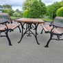 Cast iron Garden benches and table Image 3