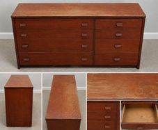 Vintage 1970s Solid Wood 8-Drawer Chest of Drawers