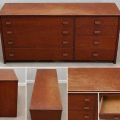 Vintage 1970s Solid Wood 8-Drawer Chest of Drawers