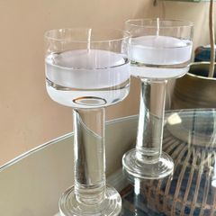 Vintage Pair Glass Floating Candle Holders, Thomas for Rosenthal, Germany