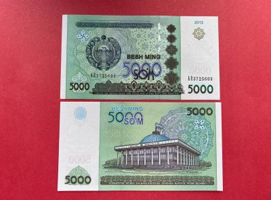 Uzbekistan. 5000  Sum  2013  Pick  83a. ( Uncirculated )