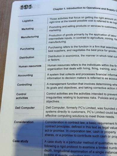 Just the Facts 101 Study guide for Operations and Supply Chain Management