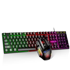 RGB Gaming keyboard Gamer keyboard and Mouse With Backlight USB 104 keycaps Wired Ergonomic Keyboard For PC Laptop