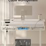 Electric Standing Desk 120 x 54cm Height Adjustable with 3 Drawers RGB LED Strip Charging Station for Home Office Computer Workstation Table Monitor Stand White Image 9