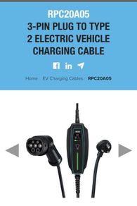 3-pin Plug To Type 2 Electric Vehicle Charging Cable