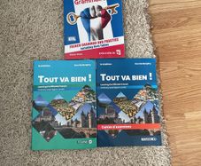 Leaving Cert Higher and Ordinary levels French textbook, accompanying workbook and extra grammar book