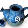 Irish Studio Pottery Teapot - Blue Green Glaze with Celtic Spiral Jack O'Patsy Image 4