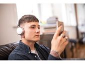 Metallic Bluetooth Headphones Silver Head Phones