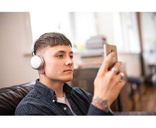 Metallic Bluetooth Headphones Silver Head Phones