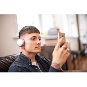 Metallic Bluetooth Headphones Silver Head Phones