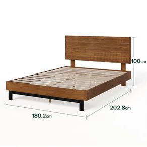 Super King Size Platform Bed with Mattress - Excellent Condition