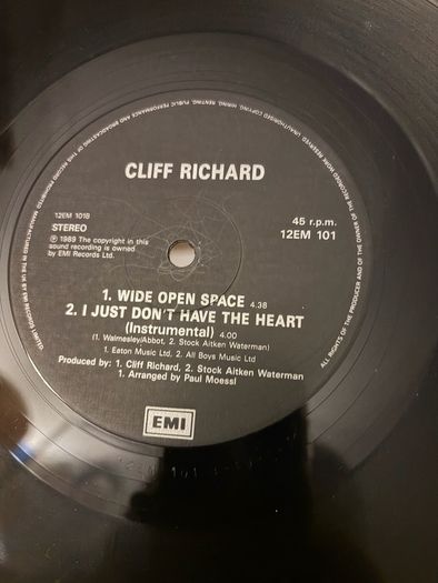 Cliff Richard I Just Don't Have The Heart 1989 UK 12 Vinyl Single