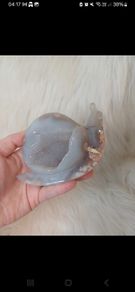 Druzy flower agate large snail carving
