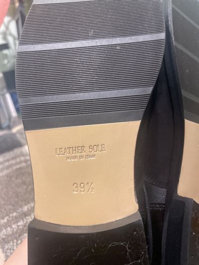 Black leather shoes