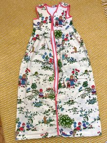 Vintage German 70s 80s summer sleeping bag 96 cm long 1980 flowers Sarah K Holly Hobbie