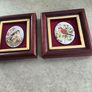 RARE Vintage Ceramic Bird Pair - Framed on Velvet - Gallery Wall Art  mounted on velvet-lined backing within wood  small frames Image 6
