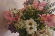 disco ball wedding floral arrangement