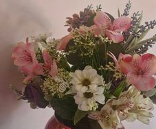 disco ball wedding floral arrangement