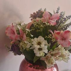 disco ball wedding floral arrangement