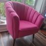 Pink Velvet Accent Chair Image 3