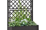 Garden Raised Bed with Trellis and Self Watering System Anthracite