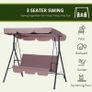 Outsunny 3-Person Porch Swing with Stand, Outdoor Swing for Patio Porch with Adjustable Tilt Canopy & Comfortable Swing Bench-Style Seat, Steel Frame (FREE POSTAGE) Image 5