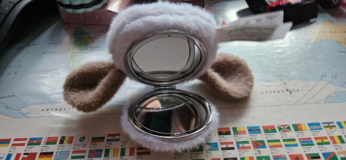 Bunny Bag Charm with Double Sided Mirror
