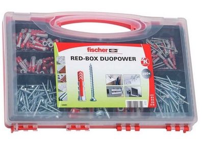 Fischer Red-Box Duopower Assorted Case of Screws/Wall Plugs 280pieces