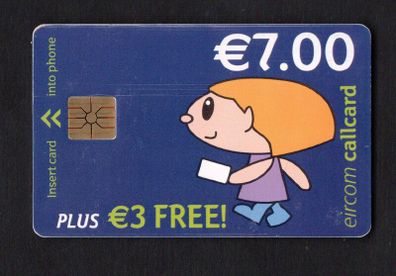 2002 Ireland EUR7 plus EUR3 free Simply Talk" Callcards were final definitive range (Gemplus) Call Card used. Telecom Eireann Card Number 1320