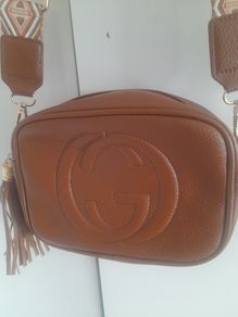 ladies brown long strap cross over bag