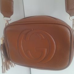 ladies brown long strap cross over bag