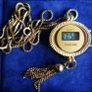 Vintage 70s LCD Digital Quartz Tassel Necklace Oval PENDANT Watch Image 2