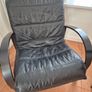 Pair of Vintage 1980s IKEA Polhem Black Leather Armchairs Image 5
