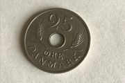 1966 Denmark coin 25 Ore