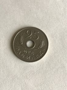 1966 Denmark coin 25 Ore