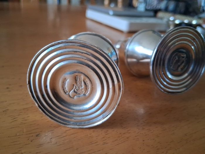 Sterling Silver Salt Pepper Set glass liners