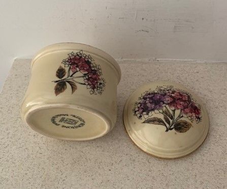 Vintage Kerry Ironstone Hydrangea Sugar Bowl 1970s