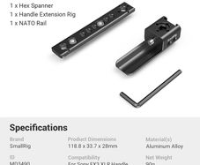Smallrig Fx3 / Fx30 Xlr-h1 Handle Extension Rig