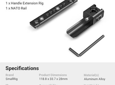 Smallrig Fx3 / Fx30 Xlr-h1 Handle Extension Rig