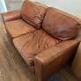 Free 2 Seater Brown Leather Couch Take Away Image 3