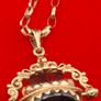 9ct yellow gold spinning fob necklace Image 10