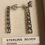 Rhodium Plated Sterling Silver Moissanite Drop Earrings Image 3