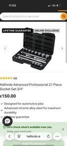 21 piece socket set 3/4"