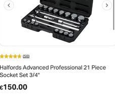 21 piece socket set 3/4"