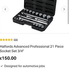21 piece socket set 3/4"