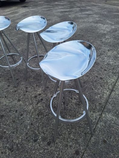 Four retro metal stools