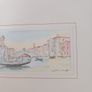 Signed Watercolour On Card of Venice Image 3