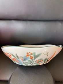 Cora Craft Ceramics bowl. Wild flower pattern.New